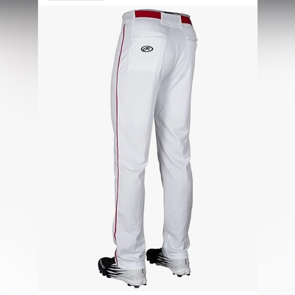 Rawlings Baseball Pants White Red Stripe - Picture 3 of 15